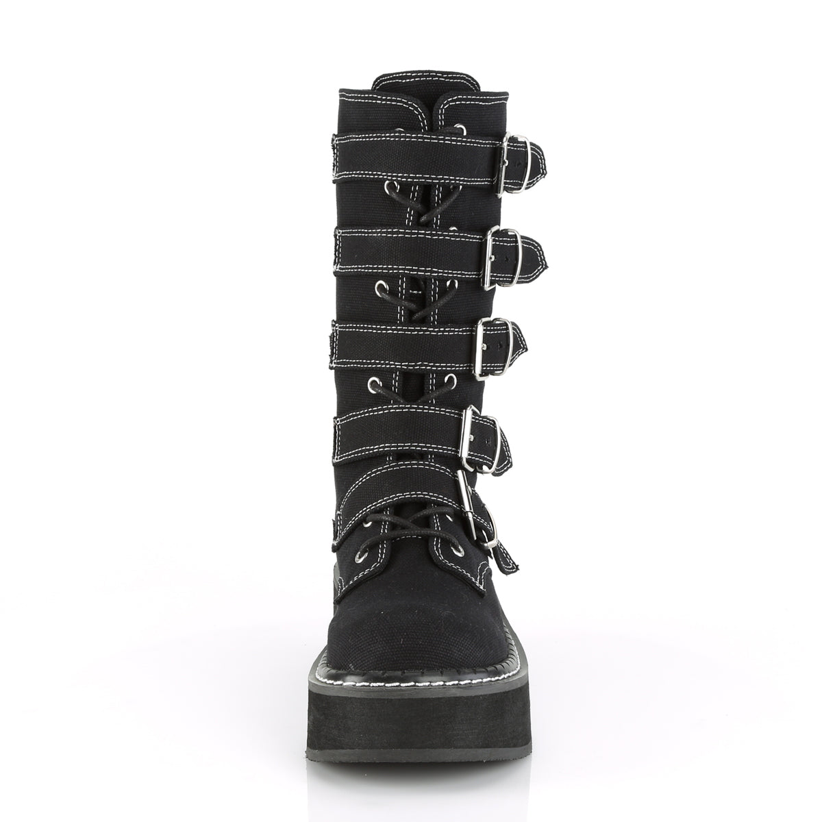 Women's Demonia Emily-341 Knee-high Boots Black Canvas | ISN861752