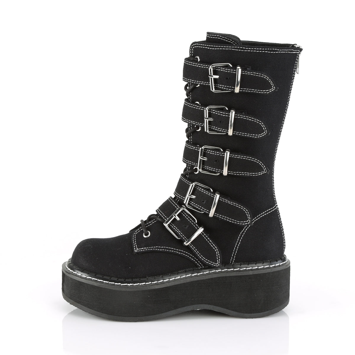 Women's Demonia Emily-341 Knee-high Boots Black Canvas | ISN861752