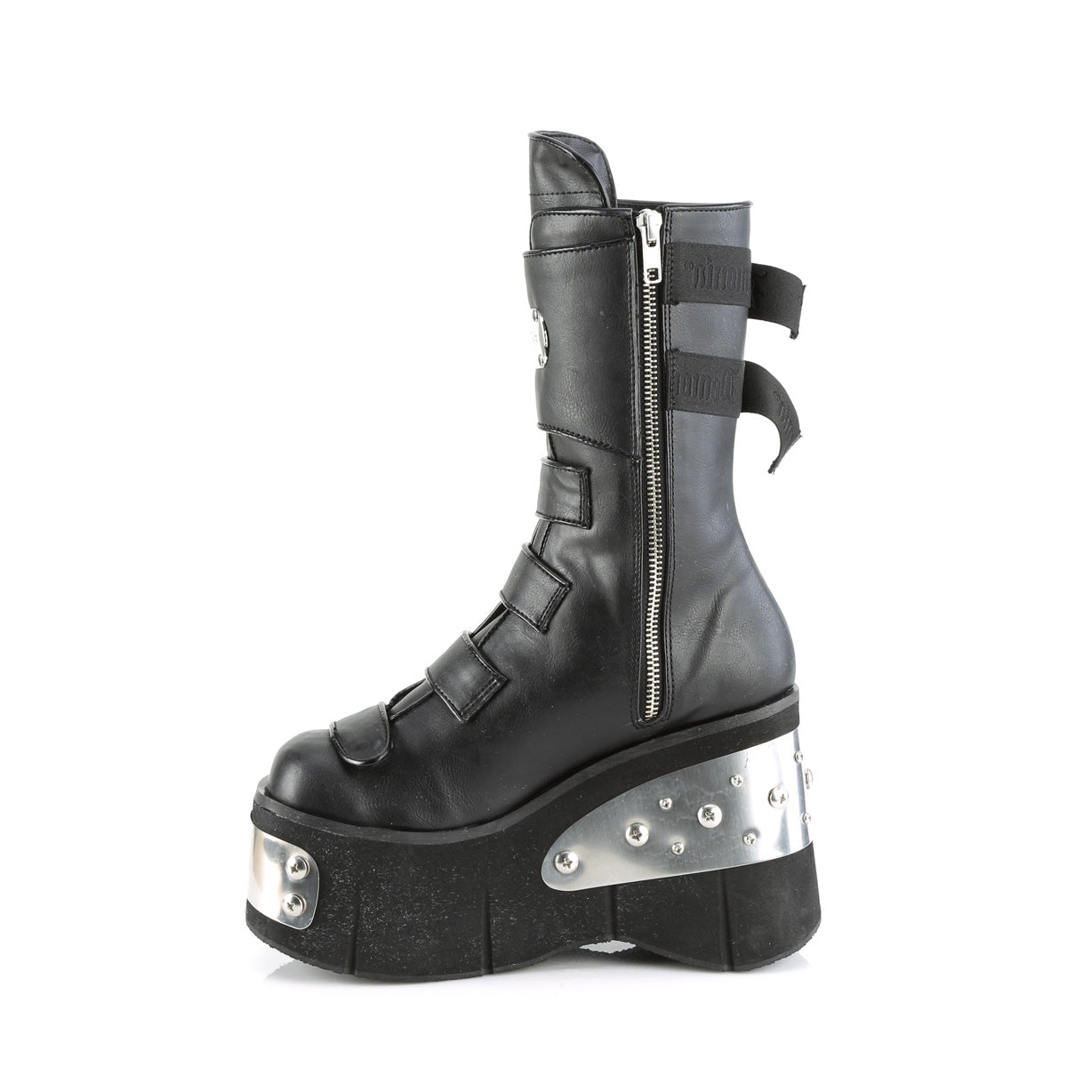 Women's Demonia Kera-108 Platform Boots Black Vegan Leather | FJK658703