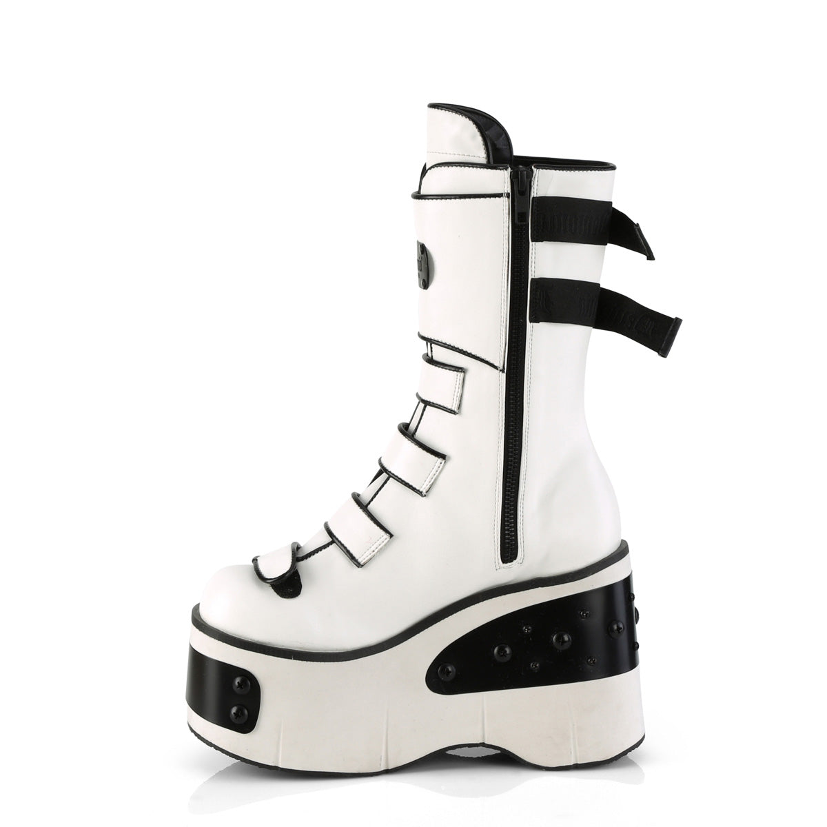 Women's Demonia Kera-108 Platform Boots White Vegan Leather | KFX256873