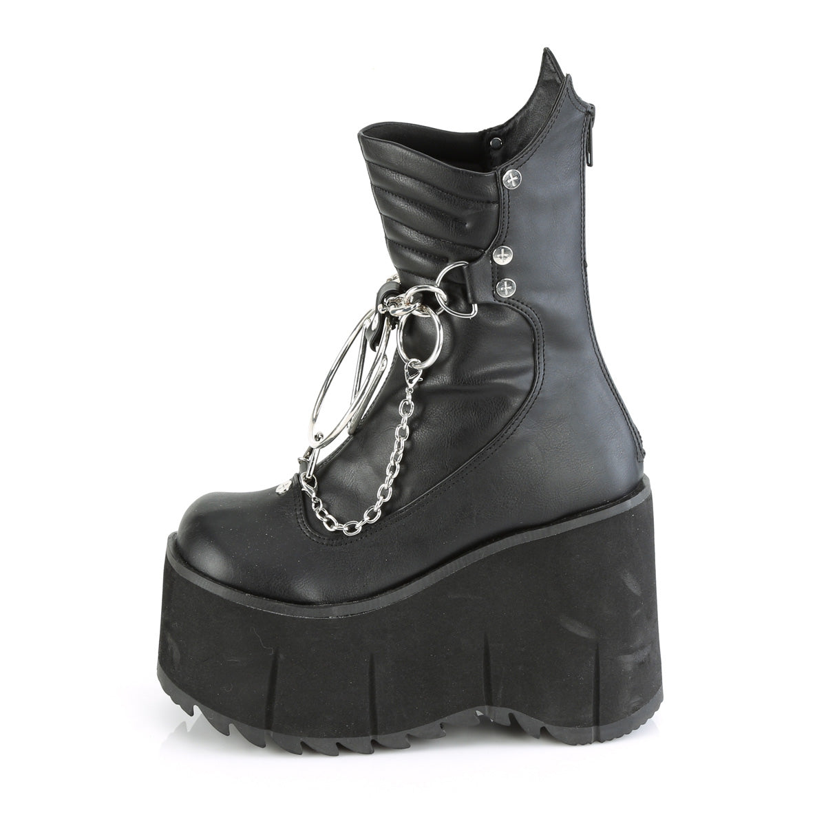 Women's Demonia Kera-130 Platform Boots Black Vegan Leather | YDG843956