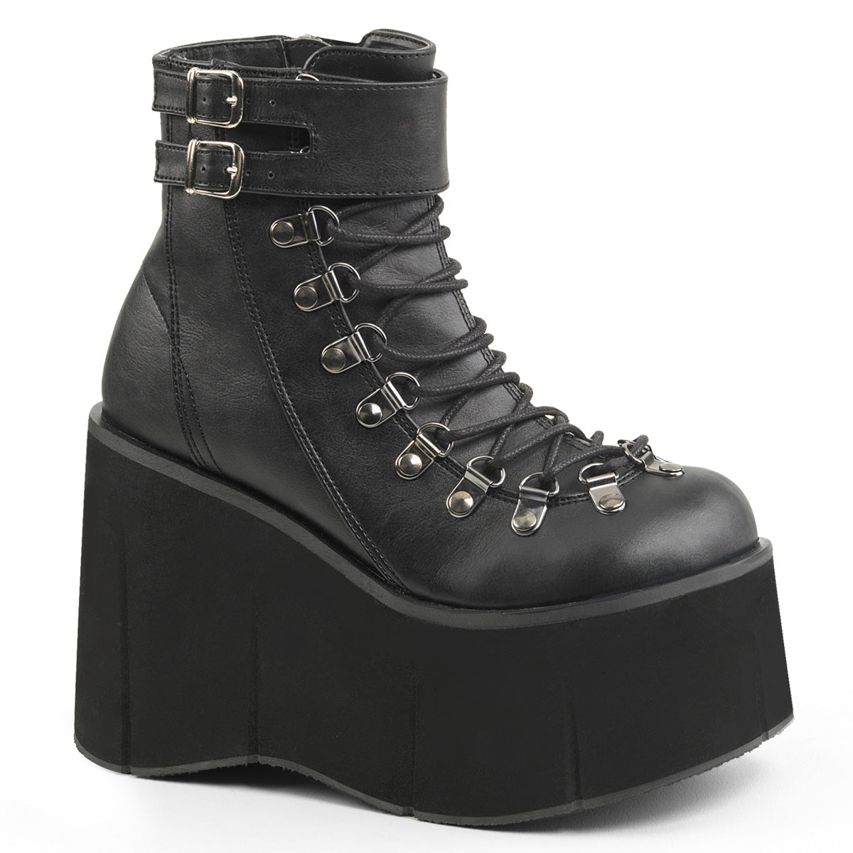 Women\'s Demonia Kera-21 Platform Boots Black Vegan Leather | TOH046937