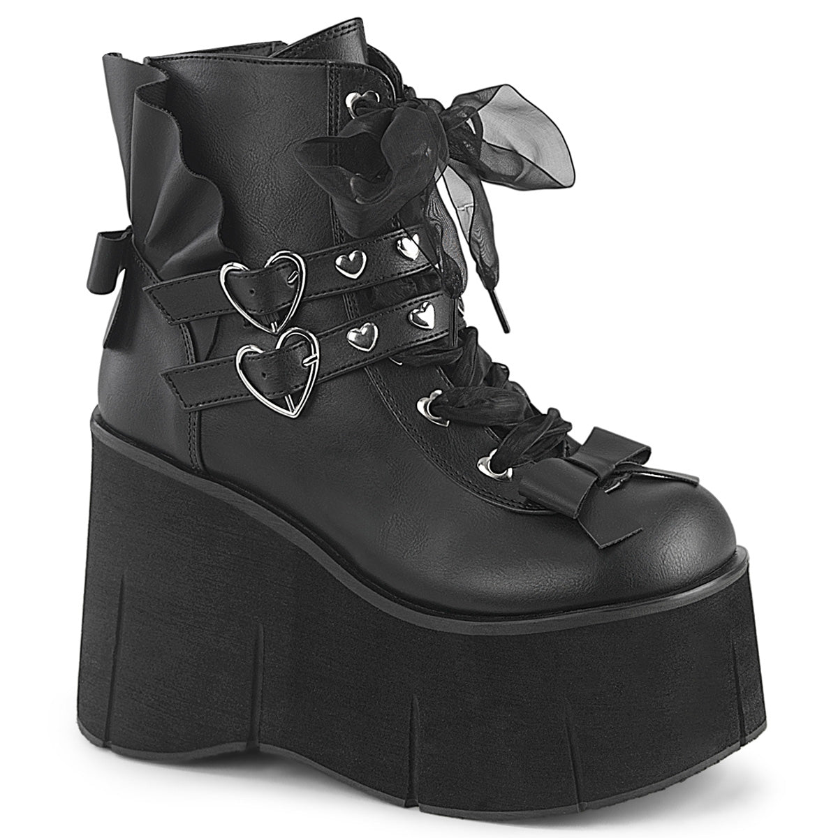 Women\'s Demonia Kera-55 Platform Boots Black Vegan Leather | WTI196074