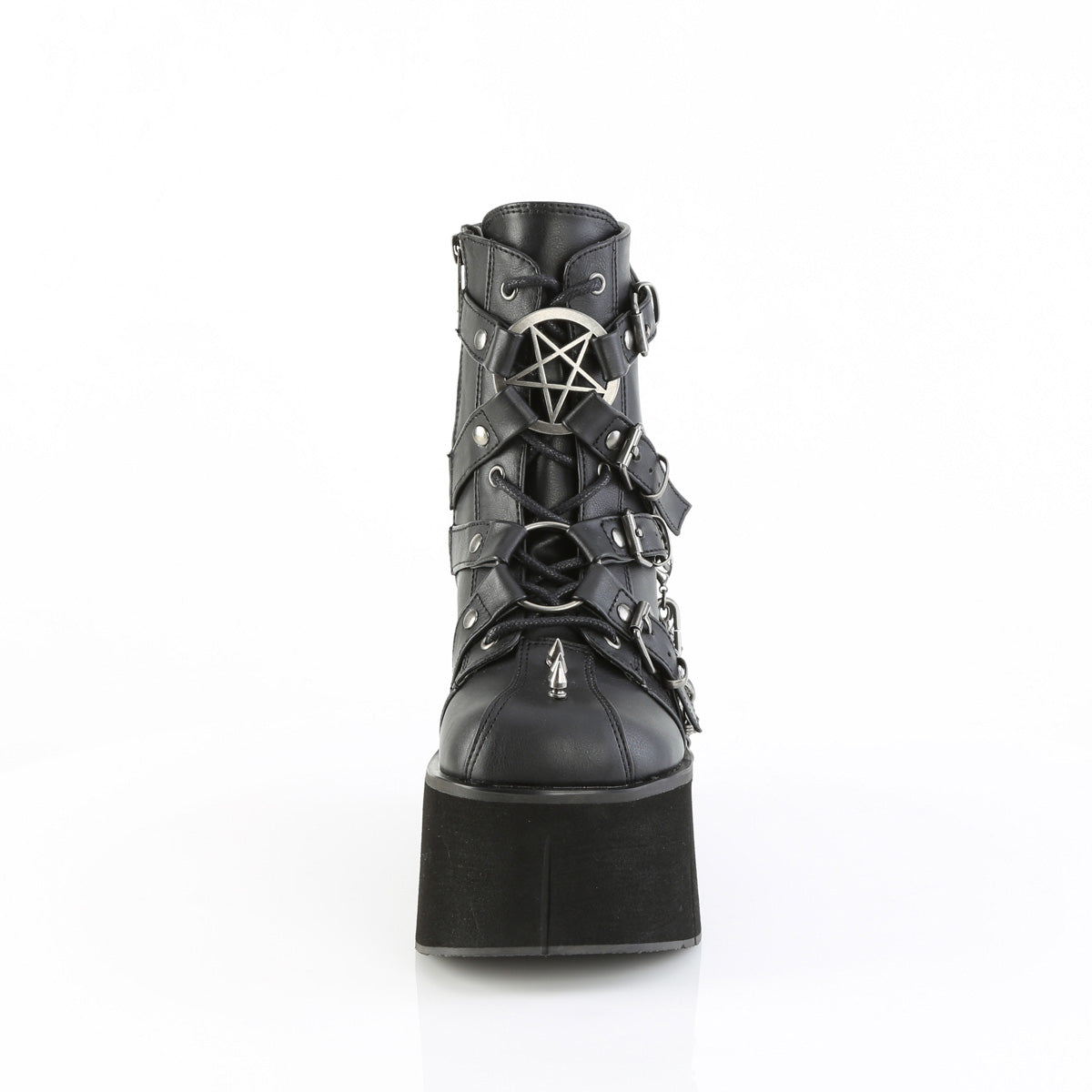 Women's Demonia Kera-68 Platform Boots Black Vegan Leather | EFT761385