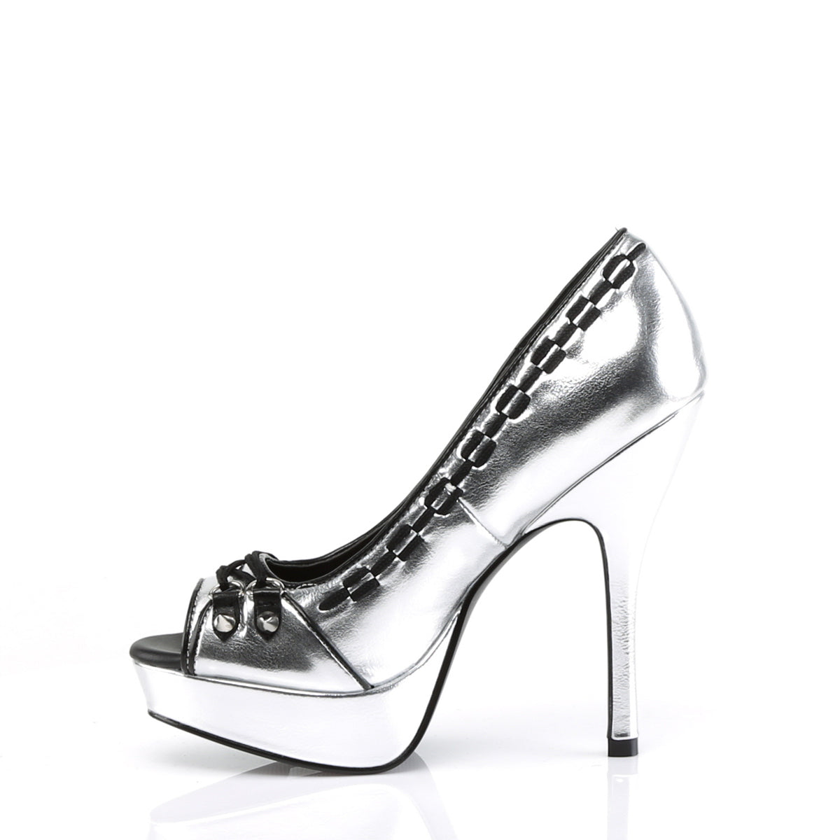 Women's Demonia Pixie-18 High Heels Silver Vegan Leather | VQA136578