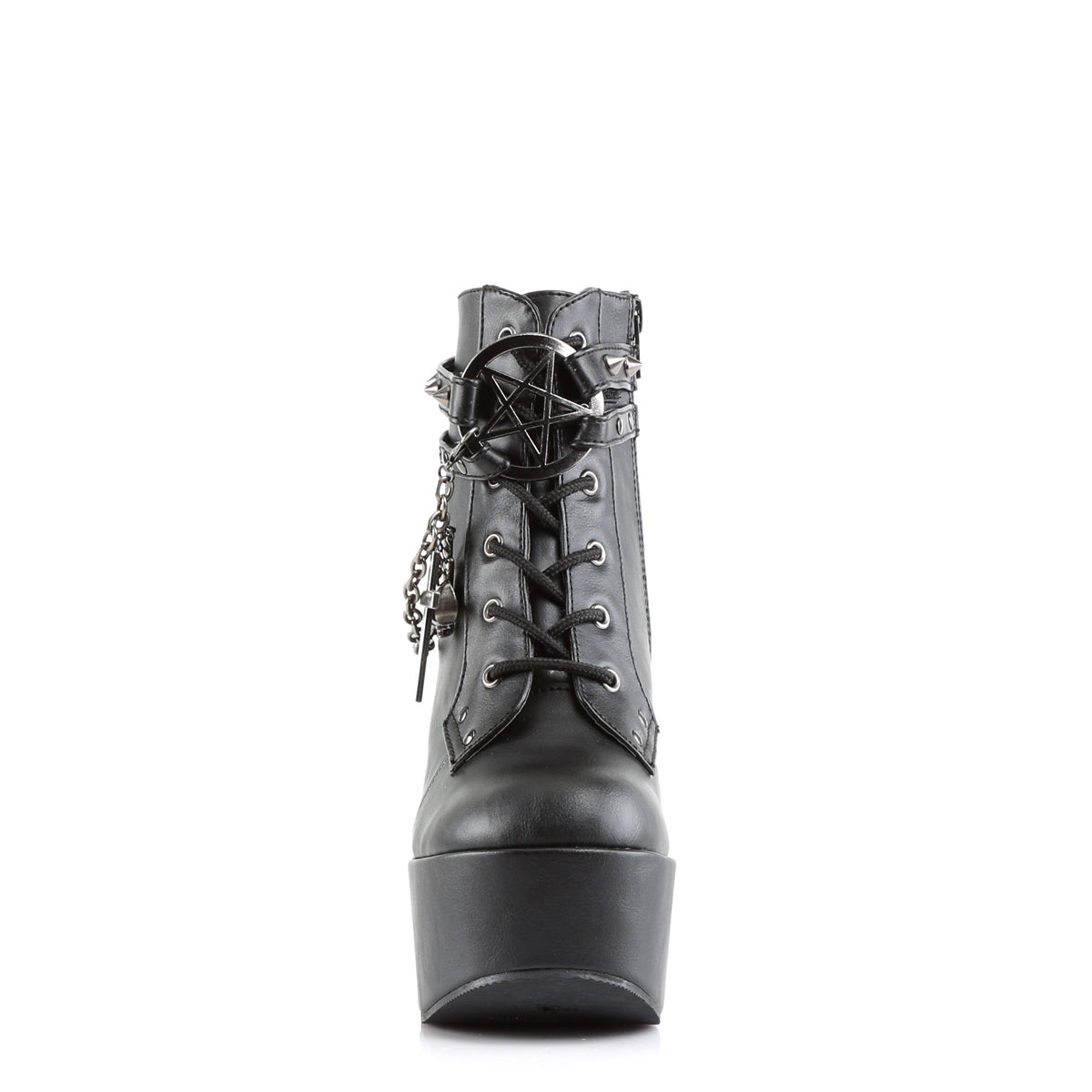 Women's Demonia Poison-101 Platform Boots Black Vegan Leather | FNQ627904