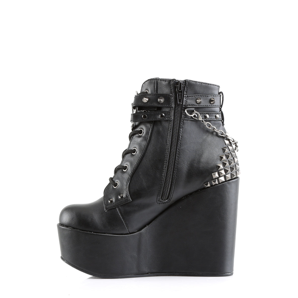 Women's Demonia Poison-101 Platform Boots Black Vegan Leather | FNQ627904