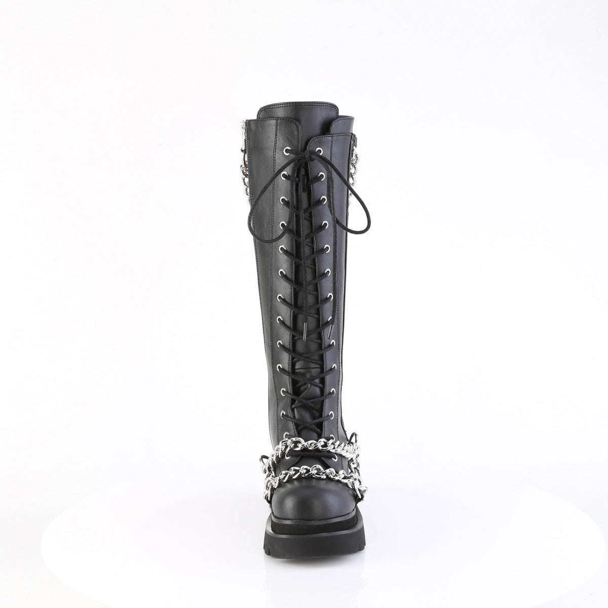 Women's Demonia Renegade-215 Knee-high Boots Black Vegan Leather | OXP849270