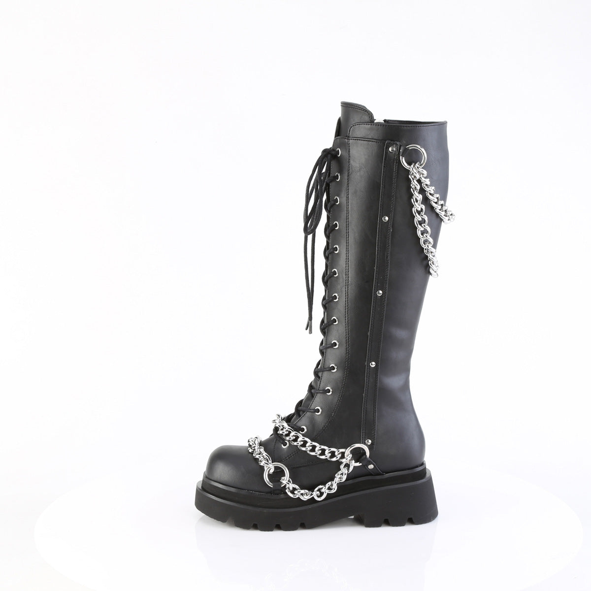 Women's Demonia Renegade-215 Knee-high Boots Black Vegan Leather | OXP849270