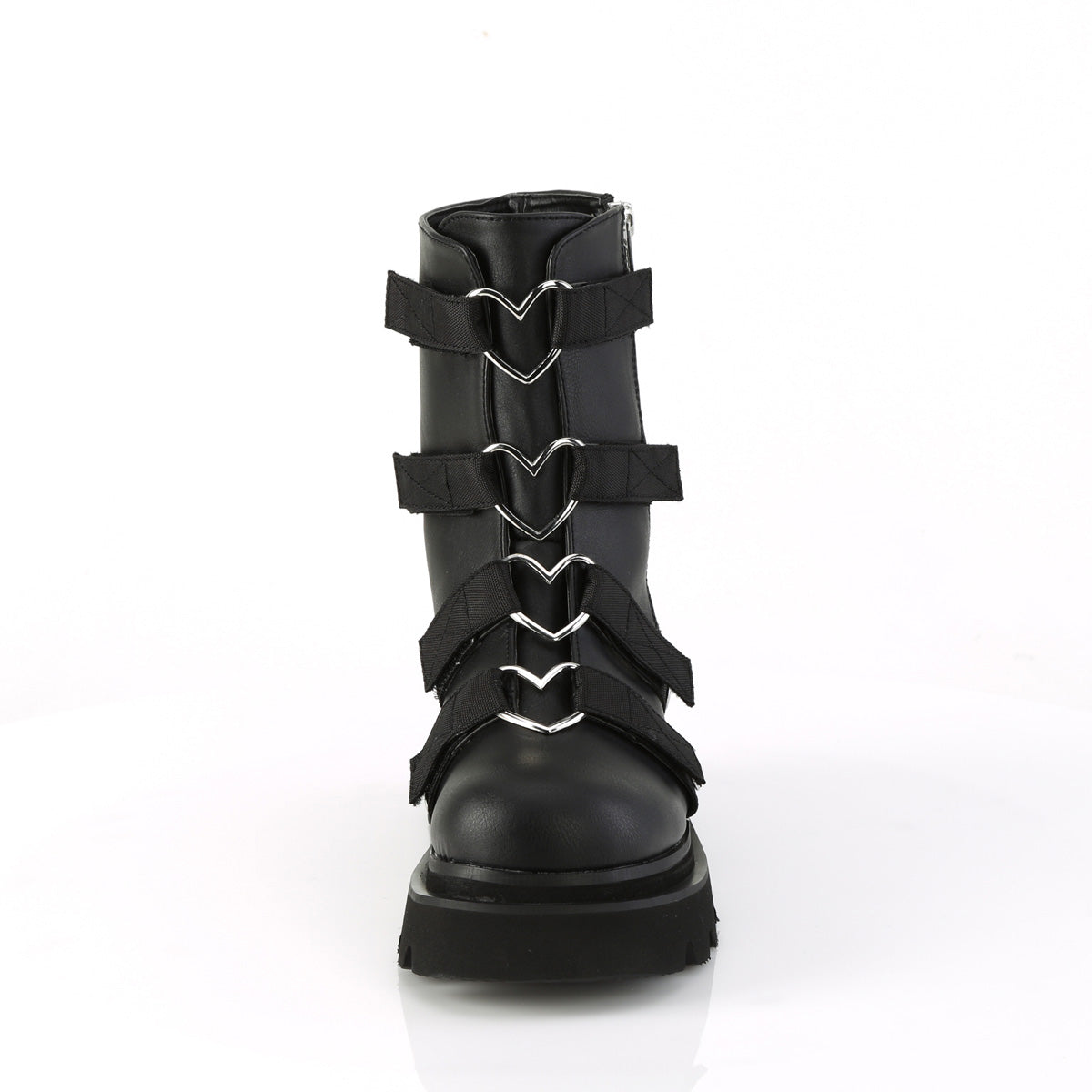 Women's Demonia Renegade-50 Platform Boots Black Vegan Leather-Nylon | MZR574830