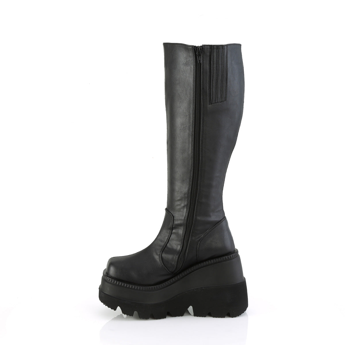 Women's Demonia Shaker-100WC Knee-high Boots Black Vegan Leather | QMP397052