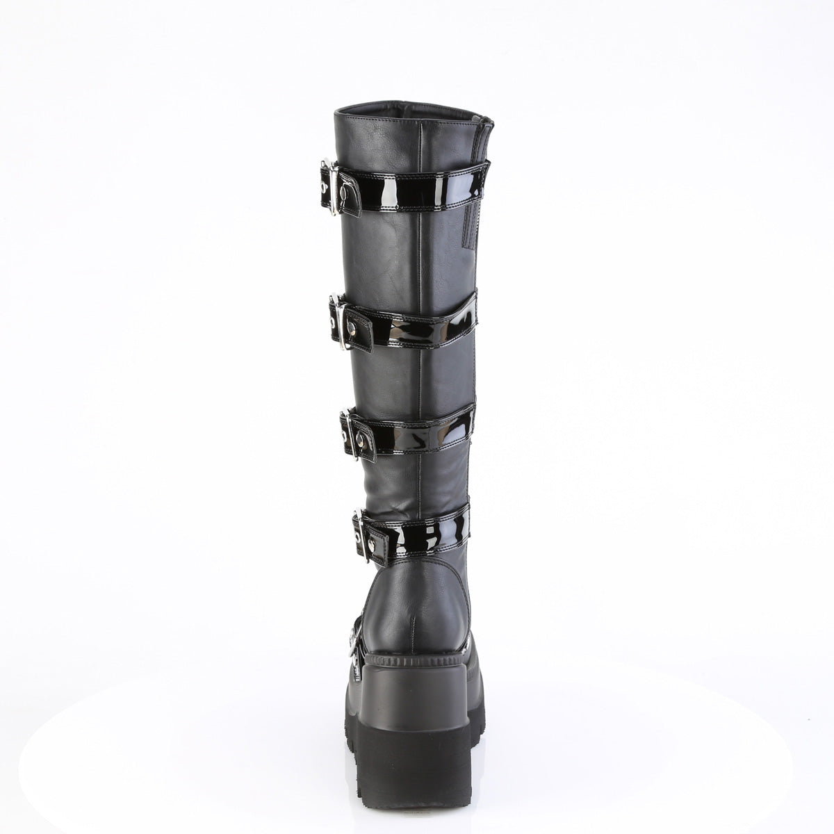 Women's Demonia Shaker-210 Knee-high Boots Black Vegan Leather | OHE347150