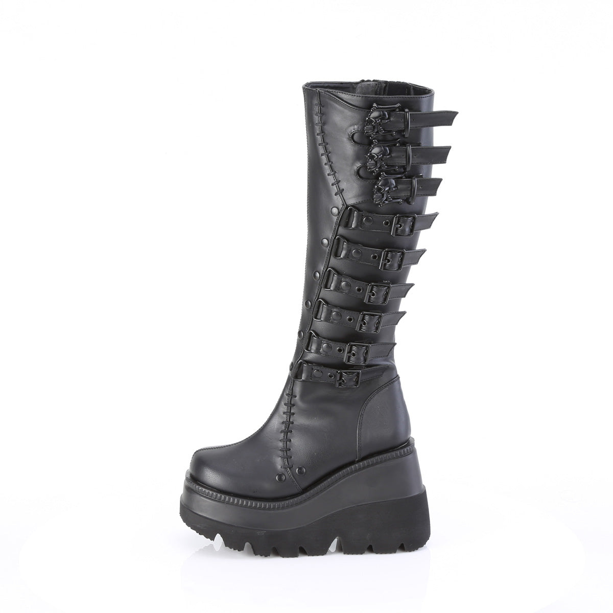 Women's Demonia Shaker-232 Knee-high Boots Black Vegan Leather | NPB415690