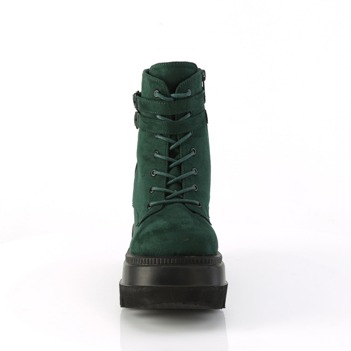 Women's Demonia Shaker-52 Platform Boots Emerald Vegan Suede | AGB562840