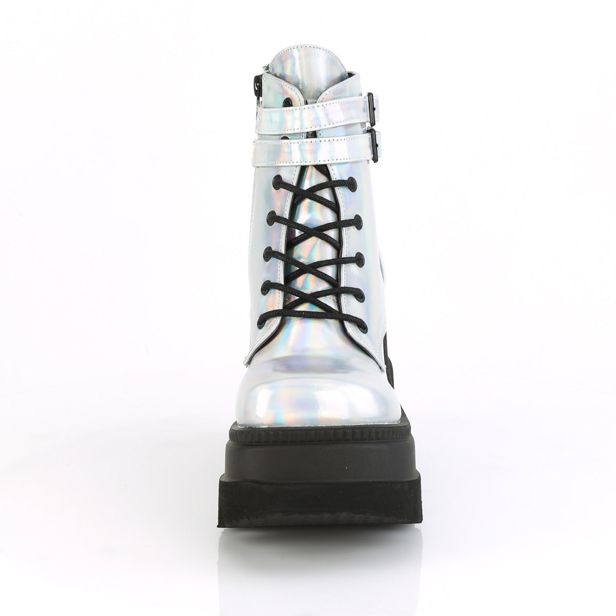 Women's Demonia Shaker-52 Platform Boots Silver Hologram | QOM527831