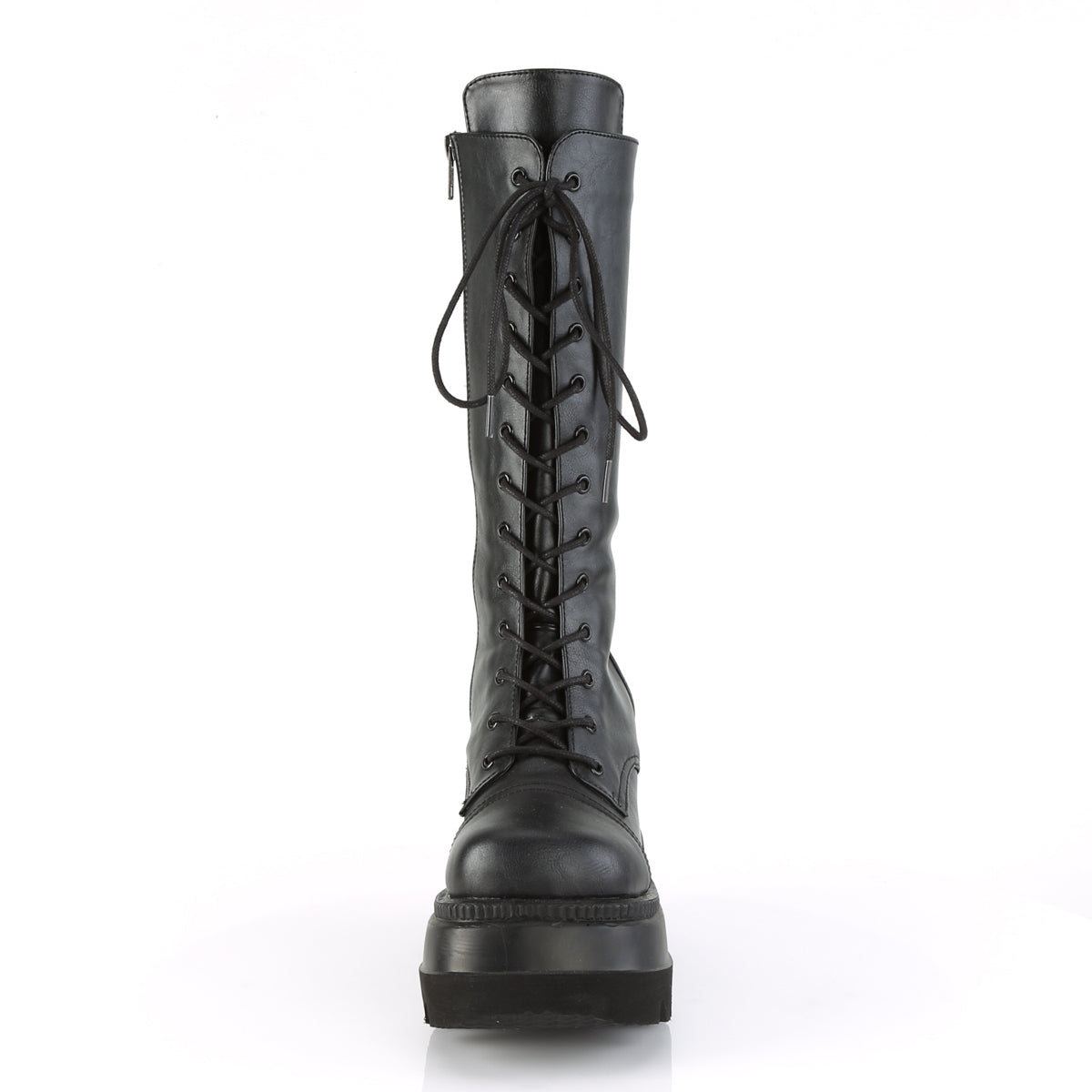 Women's Demonia Shaker-72 Knee-high Boots Black Vegan Leather | XNF174856