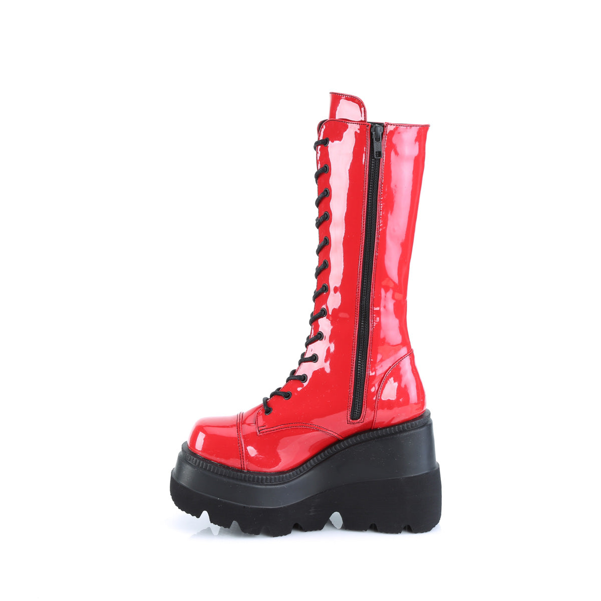 Women's Demonia Shaker-72 Knee-high Boots Red Patent | LUQ862904