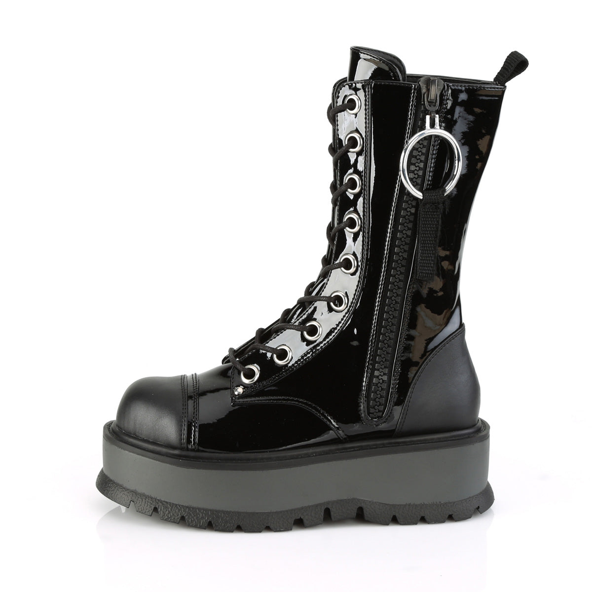 Women's Demonia Slacker-220 Platform Boots Black Vegan Leather | GWM930286