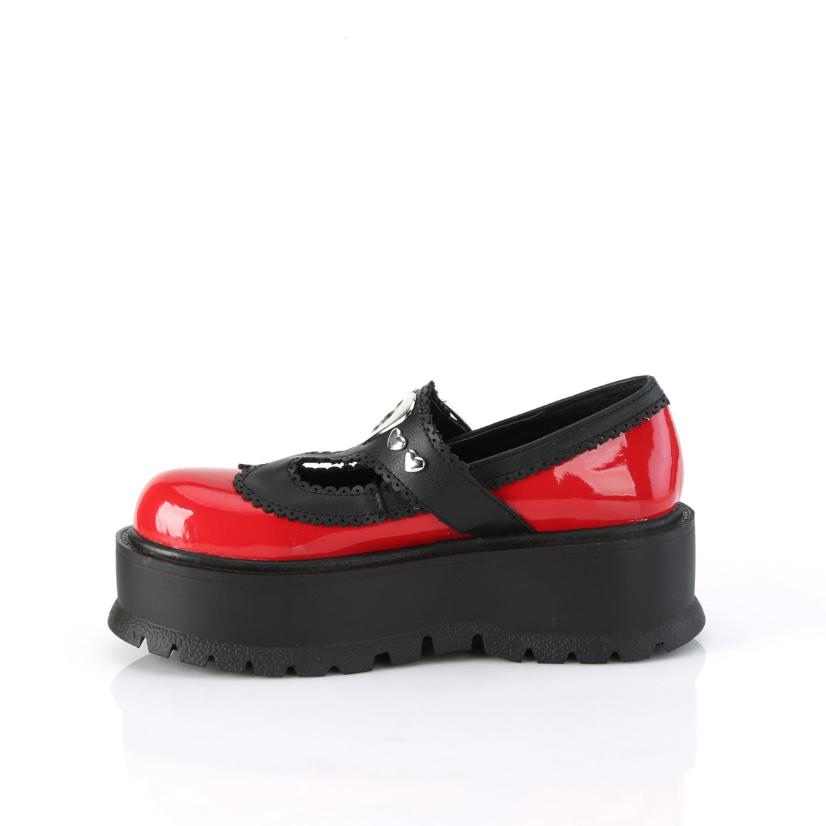 Women's Demonia Slacker-23 Mary Janes Red-Black Vegan Leather | UTE951728