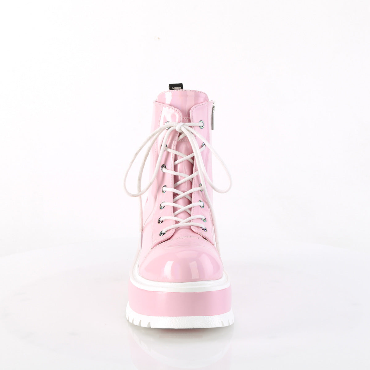 Women's Demonia Slacker-55 Platform Boots Baby Pink Holo Patent | OBZ138475