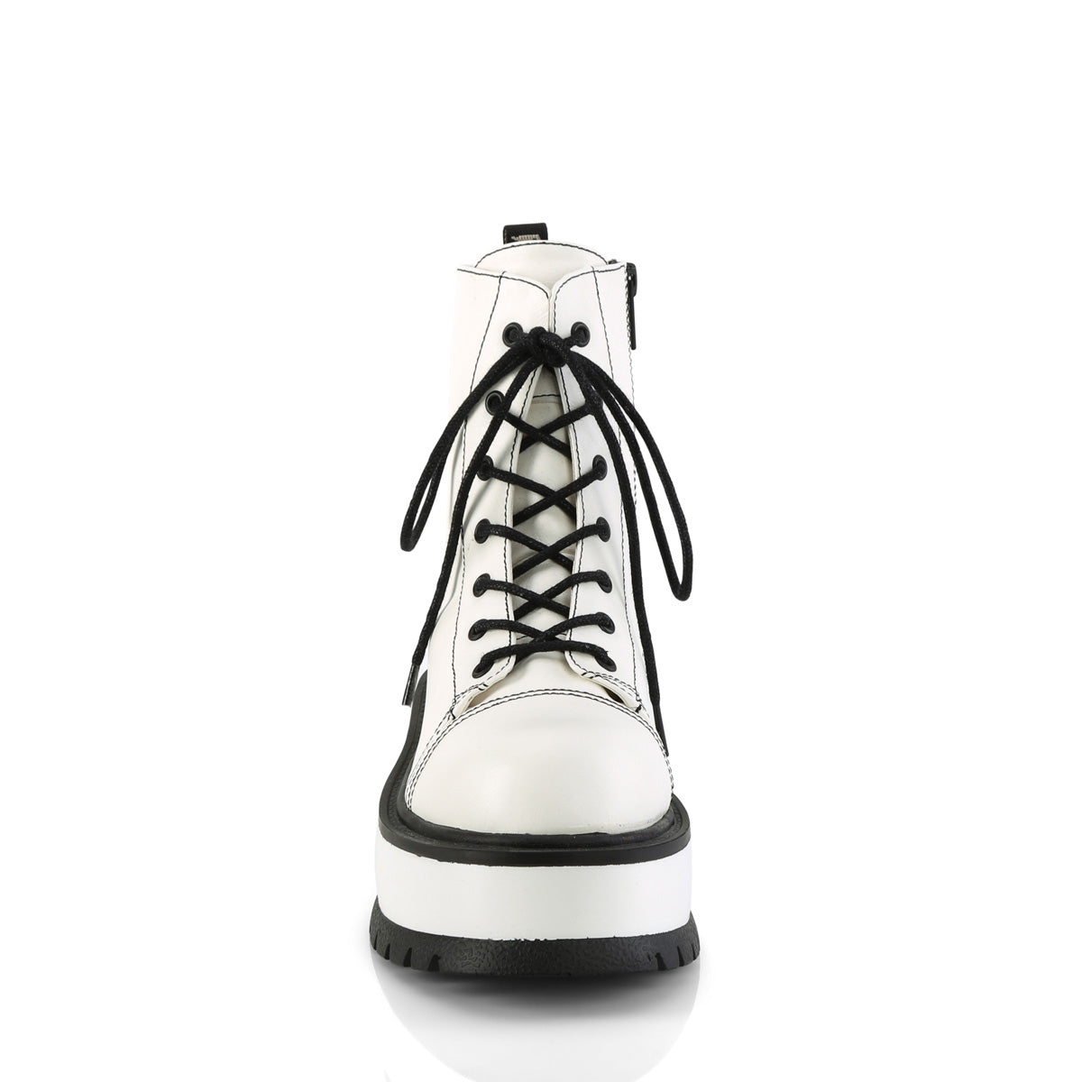 Women's Demonia Slacker-55 Platform Boots White Vegan Leather | PJE534172