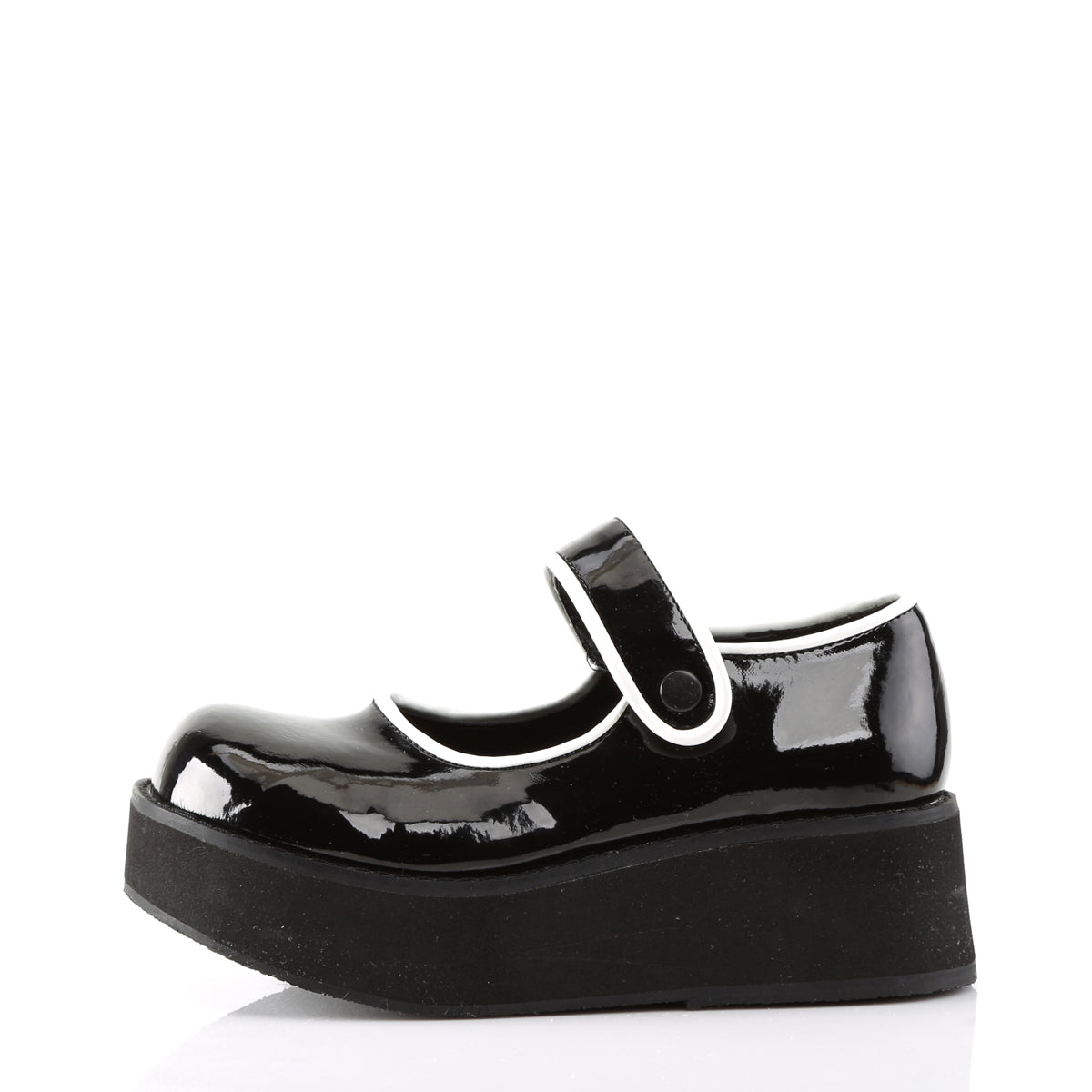 Women's Demonia Sprite-01 Mary Janes Black-White Patent | WGI907382