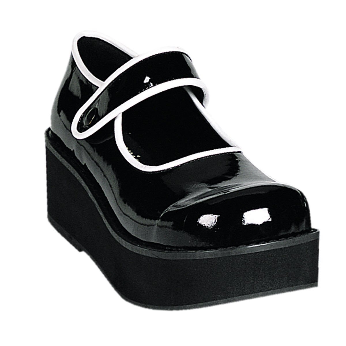 Women\'s Demonia Sprite-01 Mary Janes Black-White Patent | WGI907382