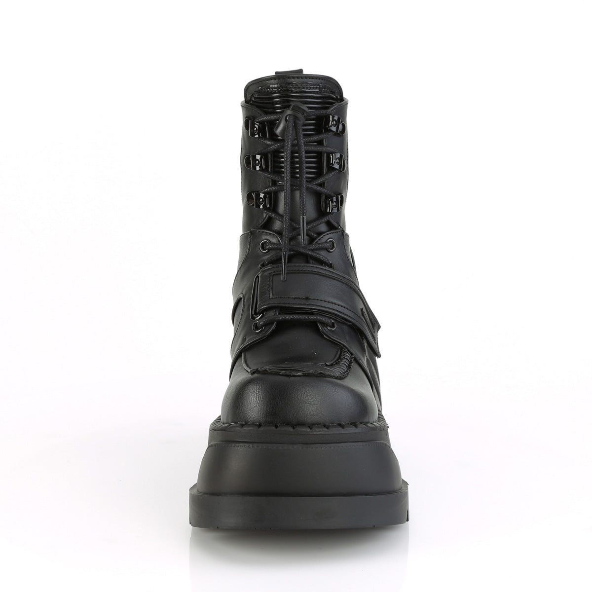 Women's Demonia Stomp-13 Platform Boots Black Vegan Leather | TRH432108