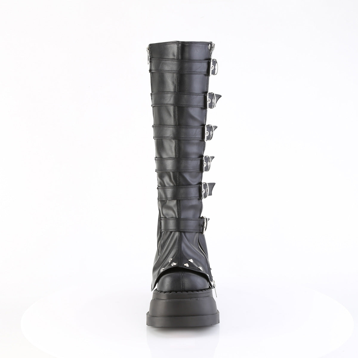 Women's Demonia Stomp-223 Knee-high Boots Black Vegan Leather | UNX427136