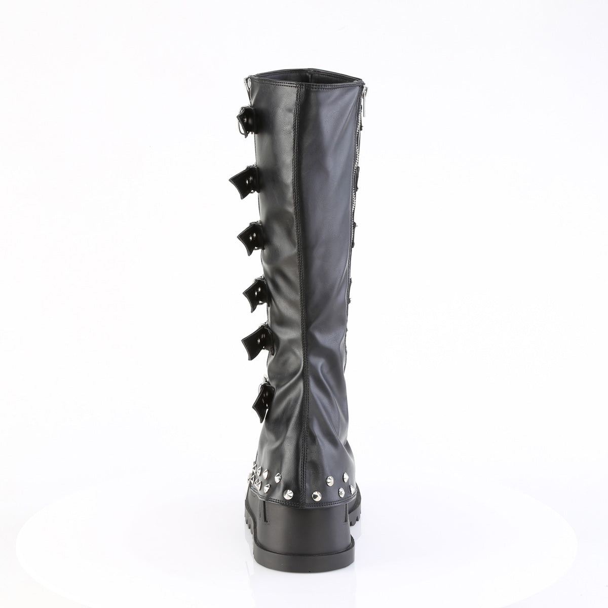 Women's Demonia Stomp-223 Knee-high Boots Black Vegan Leather | UNX427136