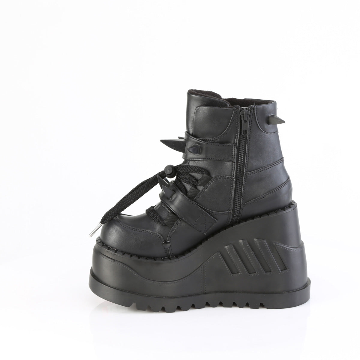 Women's Demonia Stomp-60 Platform Boots Black Vegan Leather | NQK473068