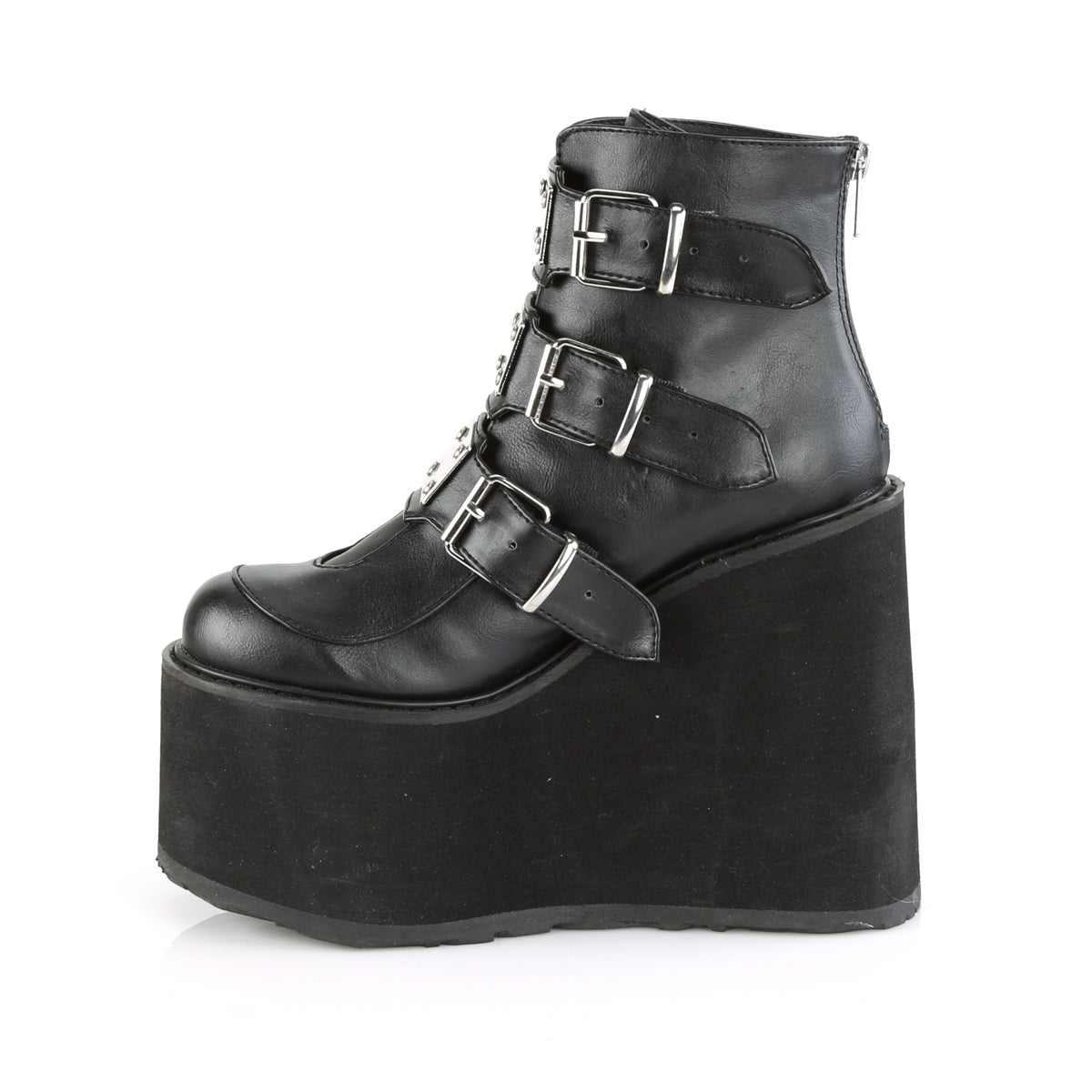 Women's Demonia Swing-105 Platform Boots Black Vegan Leather | MKX284971