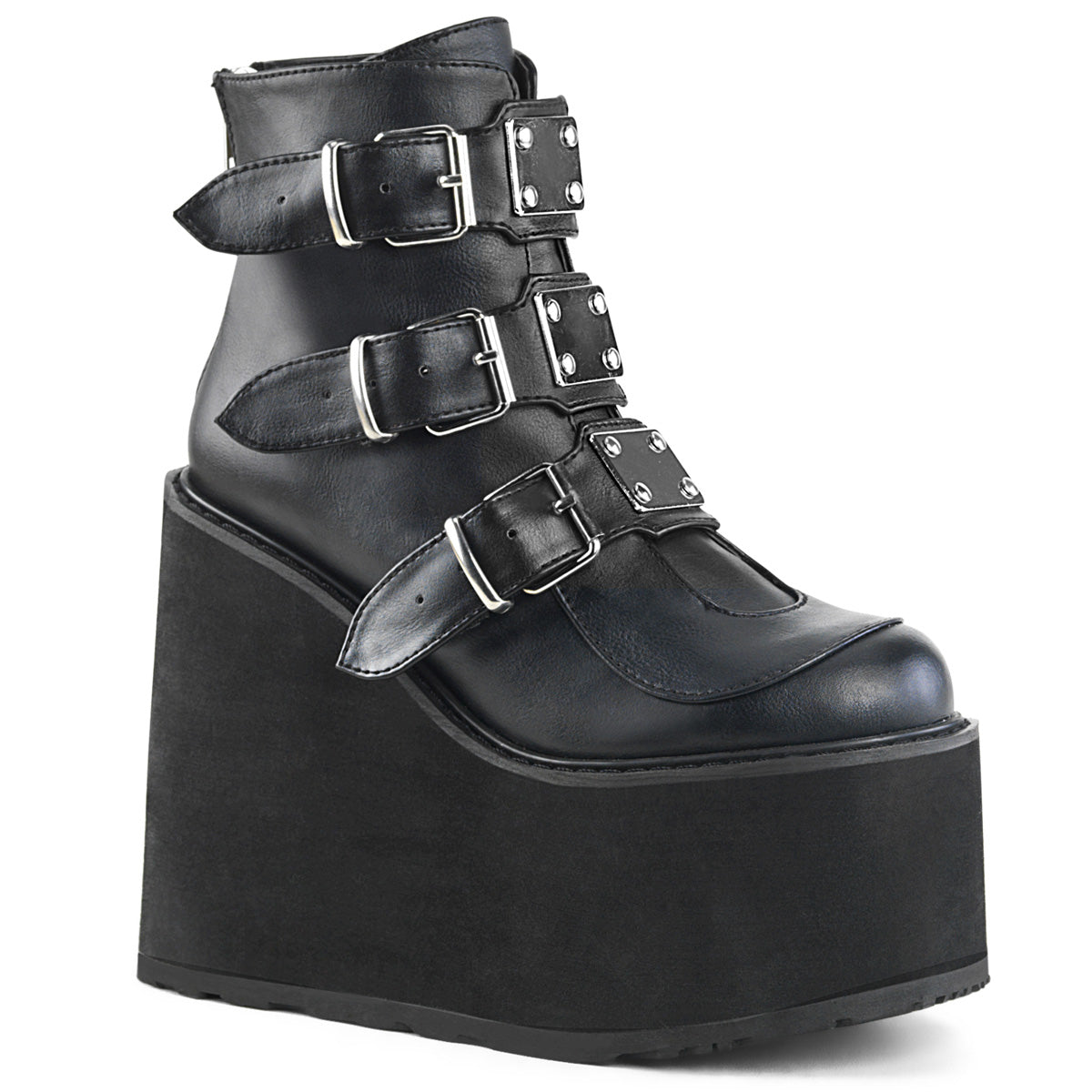 Women\'s Demonia Swing-105 Platform Boots Black Vegan Leather | MKX284971