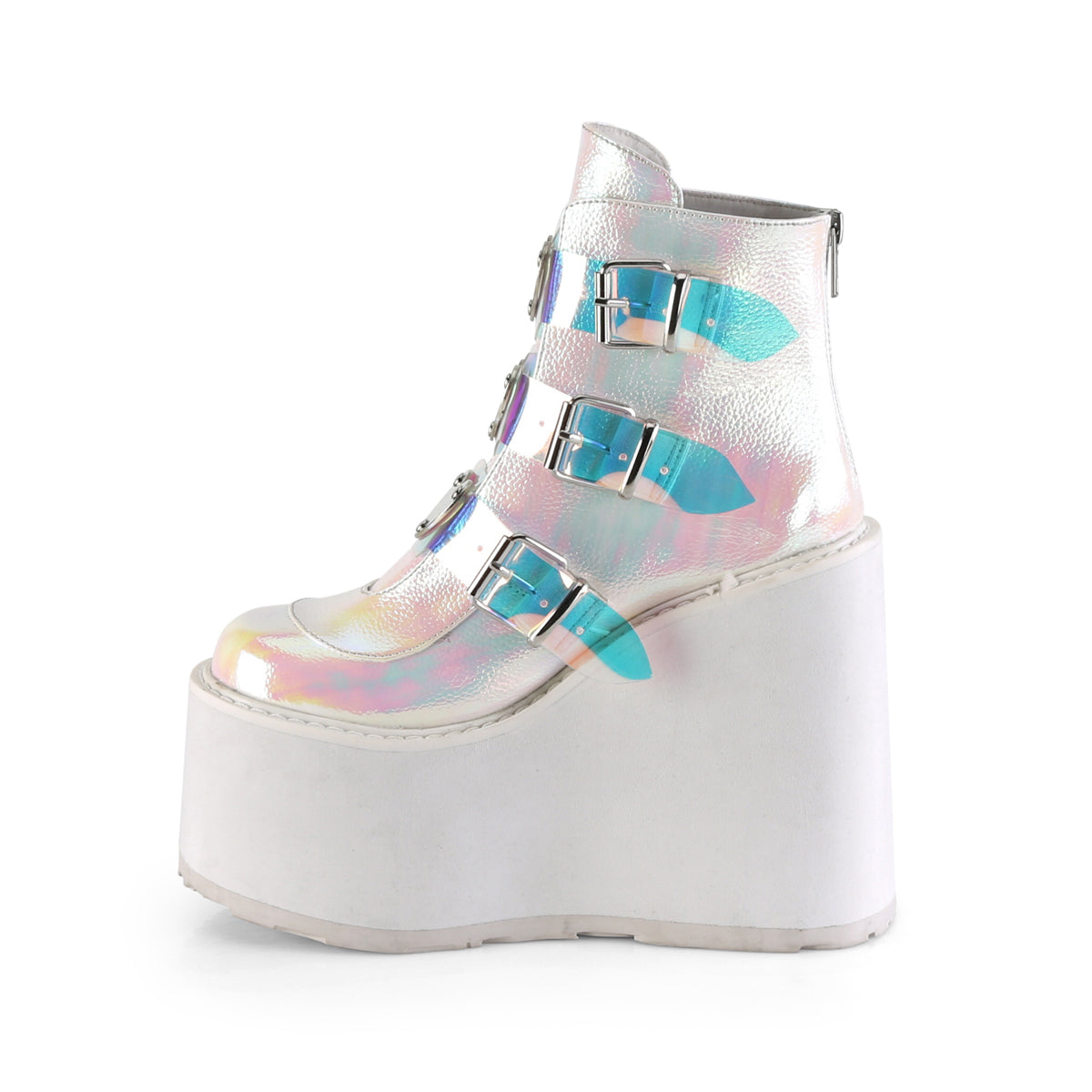 Women's Demonia Swing-105 Platform Boots Pearl Iridescent Vegan Leather | QSK287639