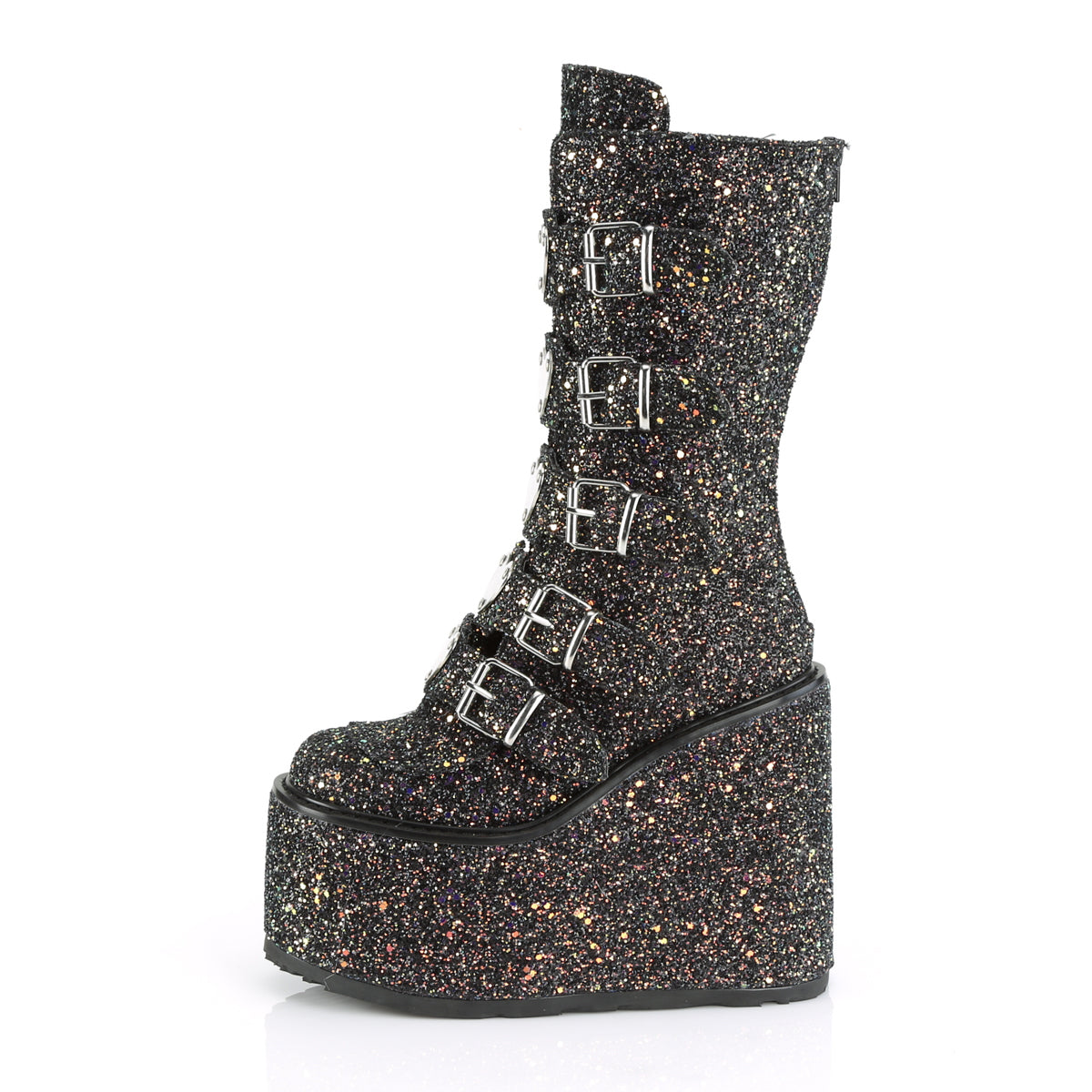 Women's Demonia Swing-230G Knee-high Boots Black Multi Glitter | NVJ608319