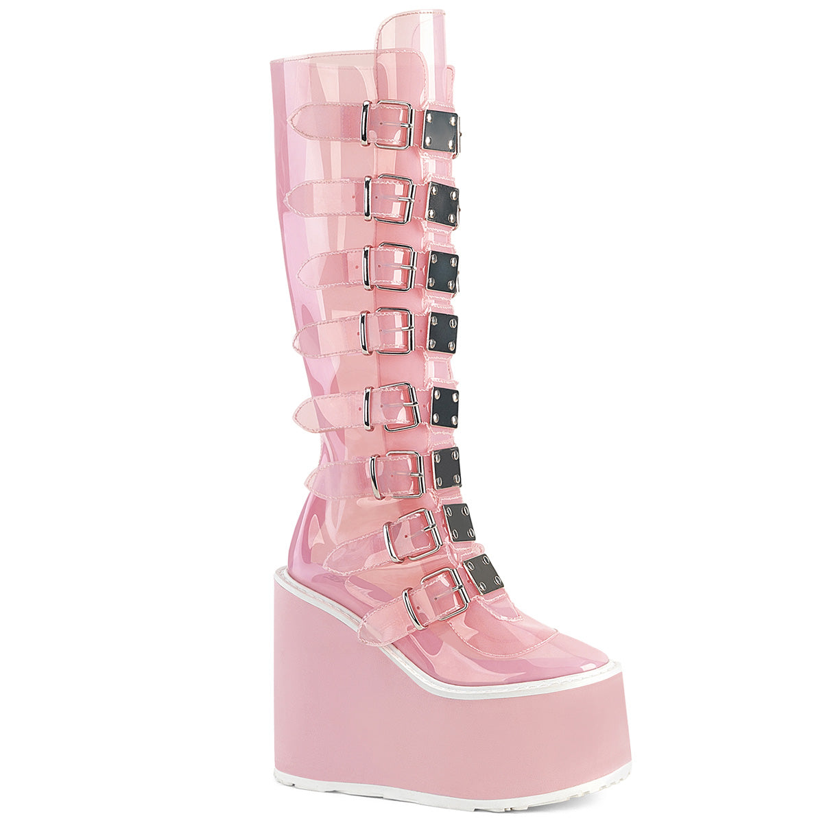 Women\'s Demonia Swing-815C Knee-high Boots Baby Pink TPU | ERJ129638