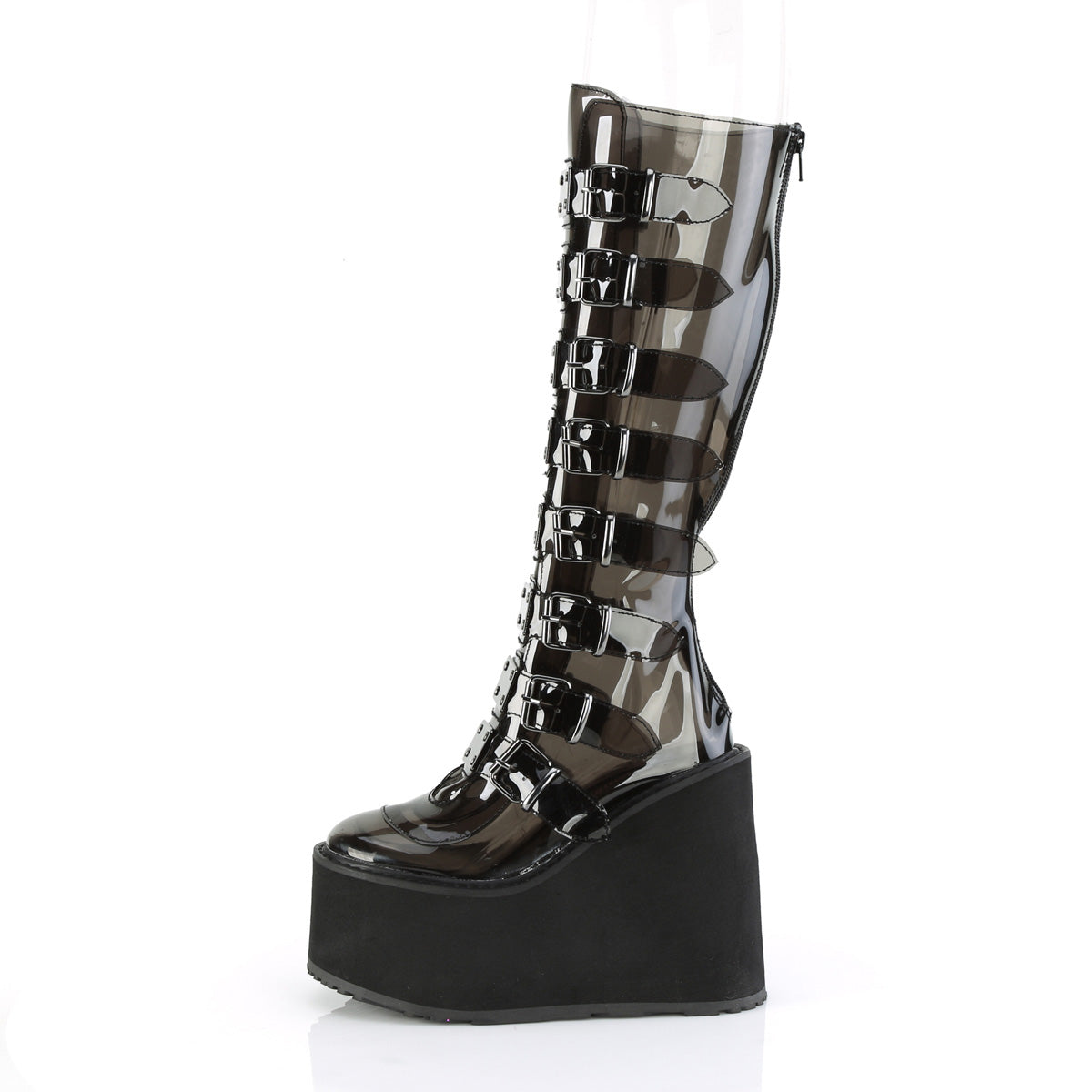 Women's Demonia Swing-815C Knee-high Boots Smoke TPU | DYJ345629