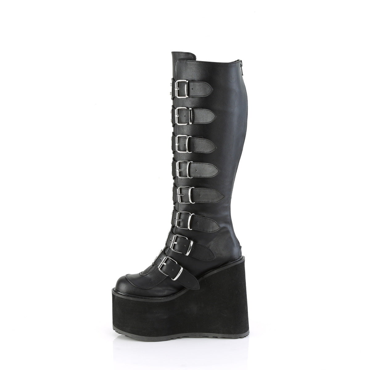 Women's Demonia Swing-815WC Knee-high Boots Black Vegan Leather | AGN590183