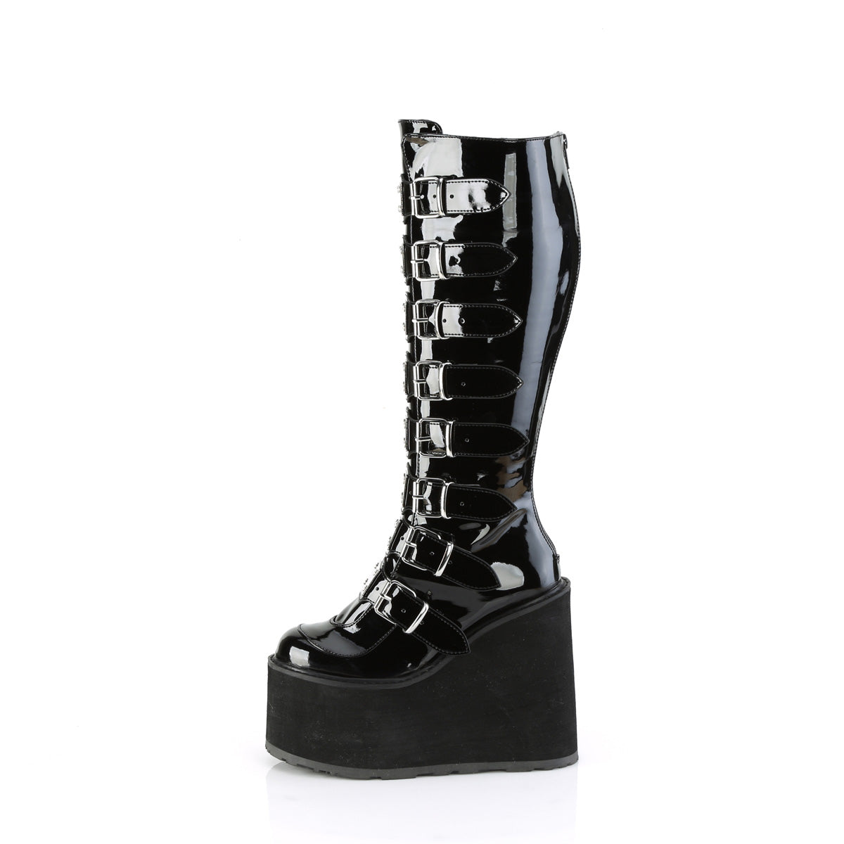 Women's Demonia Swing-815WC Knee-high Boots Black Patent | IUO537402