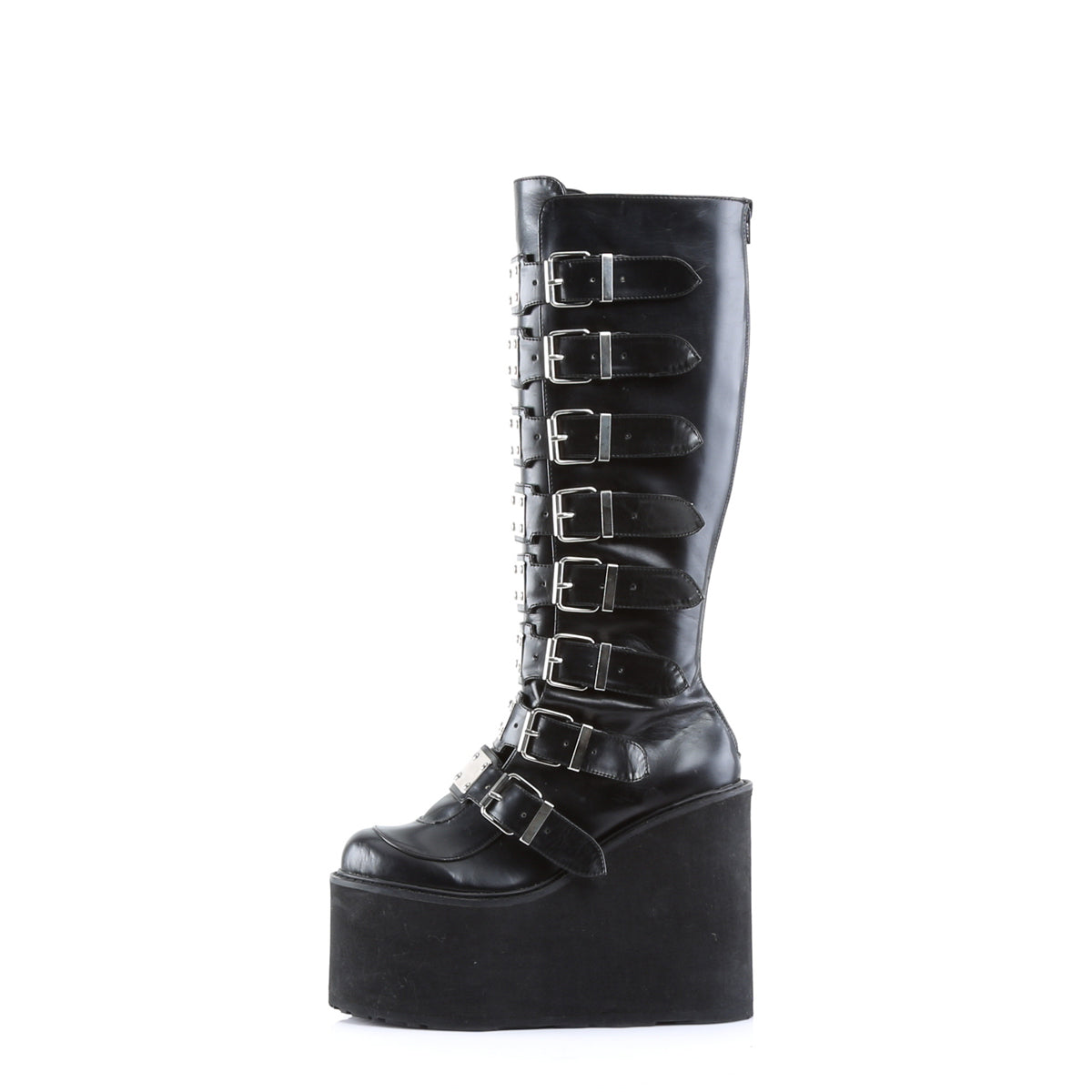 Women's Demonia Swing-815 Knee-high Boots Black Vegan Leather | BRO103892