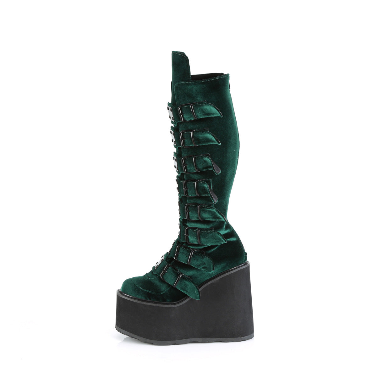 Women's Demonia Swing-815 Knee-high Boots Emerald Velvet | LQX620345