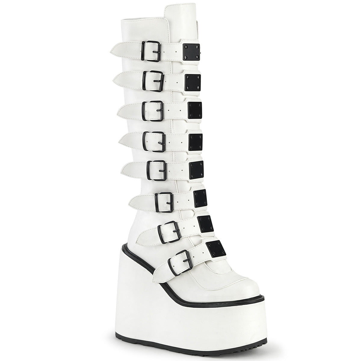 Women\'s Demonia Swing-815 Knee-high Boots White Vegan Leather | QPC650937