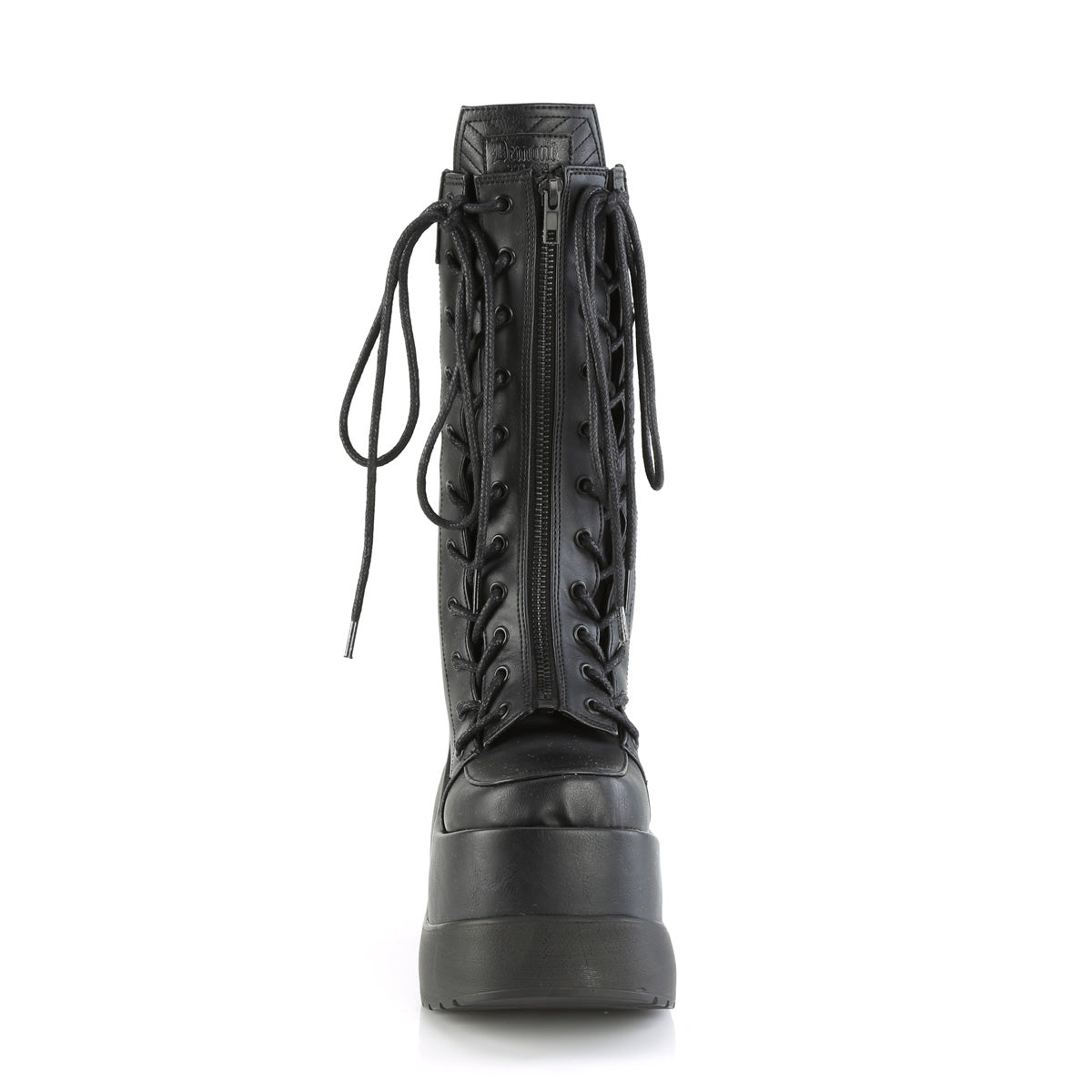 Women's Demonia Void-118 Platform Boots Black Vegan Leather-Patent | MSL834509