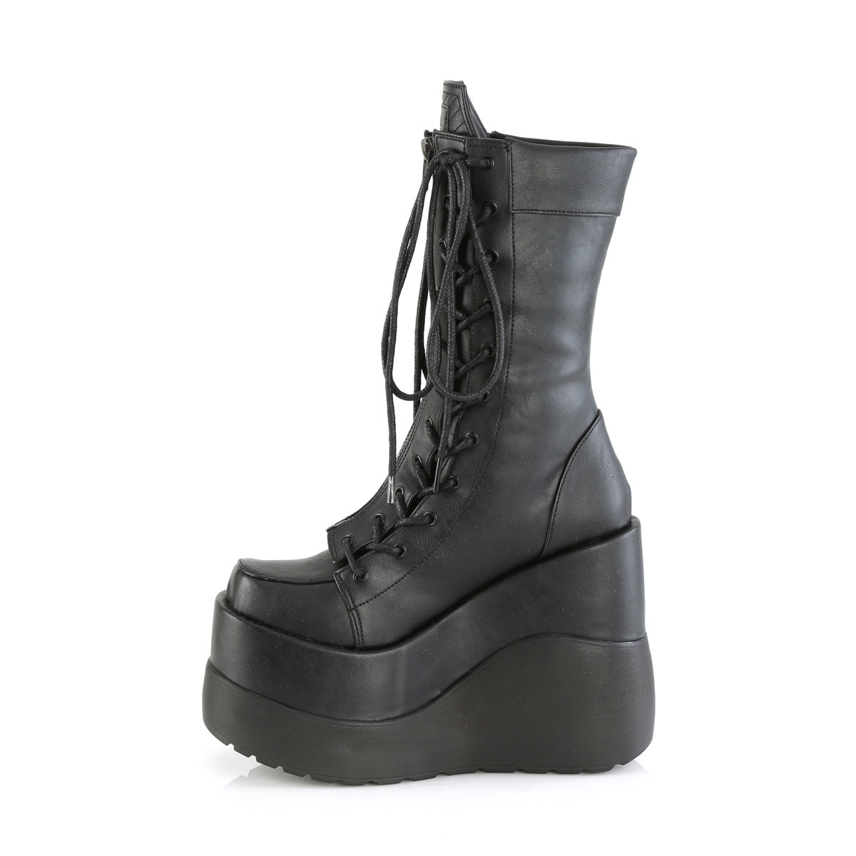 Women's Demonia Void-118 Platform Boots Black Vegan Leather-Patent | MSL834509