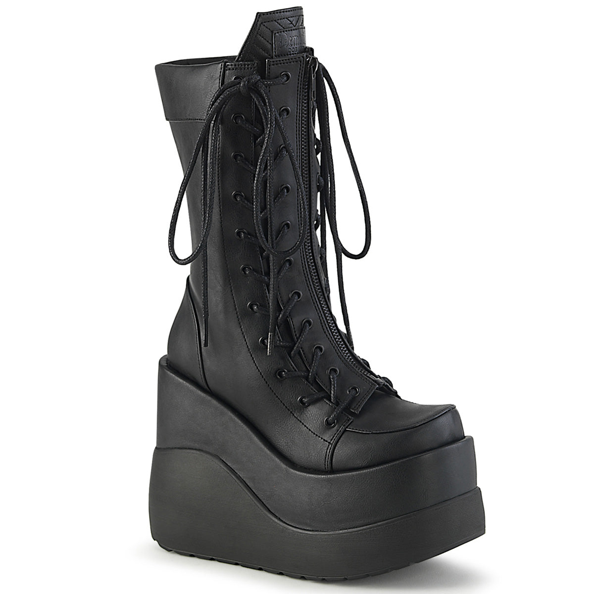 Women\'s Demonia Void-118 Platform Boots Black Vegan Leather-Patent | MSL834509