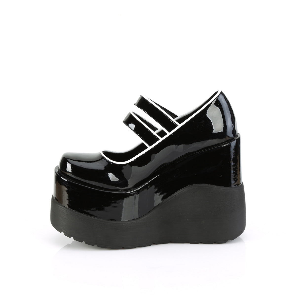 Women's Demonia Void-37 Platform Shoes Black Patent | MDW784692