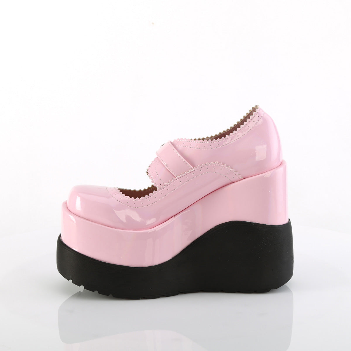 Women's Demonia Void-38 Platform Shoes Baby Pink Holo Patent | KVZ678025