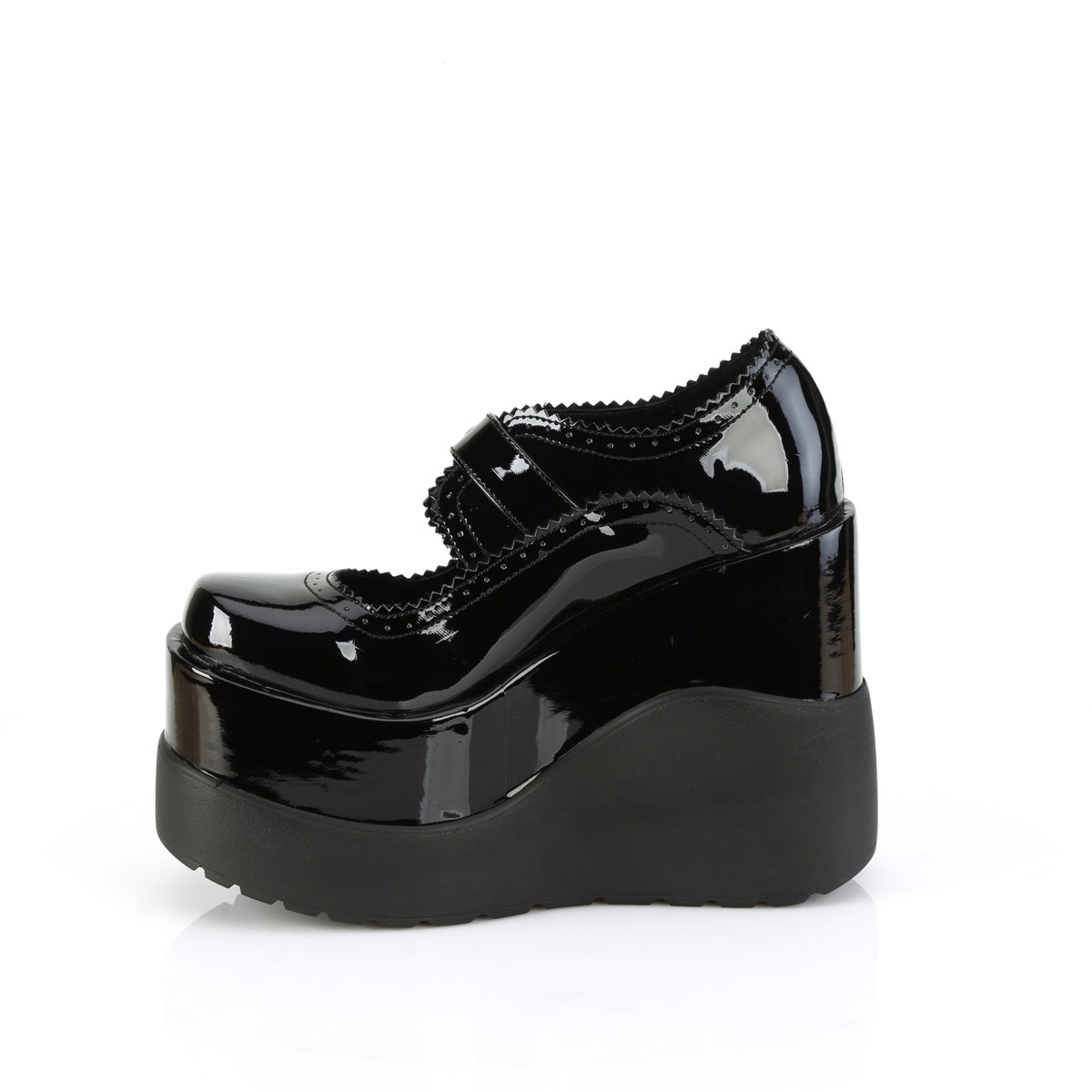 Women's Demonia Void-38 Platform Shoes Black Patent | MHR384619