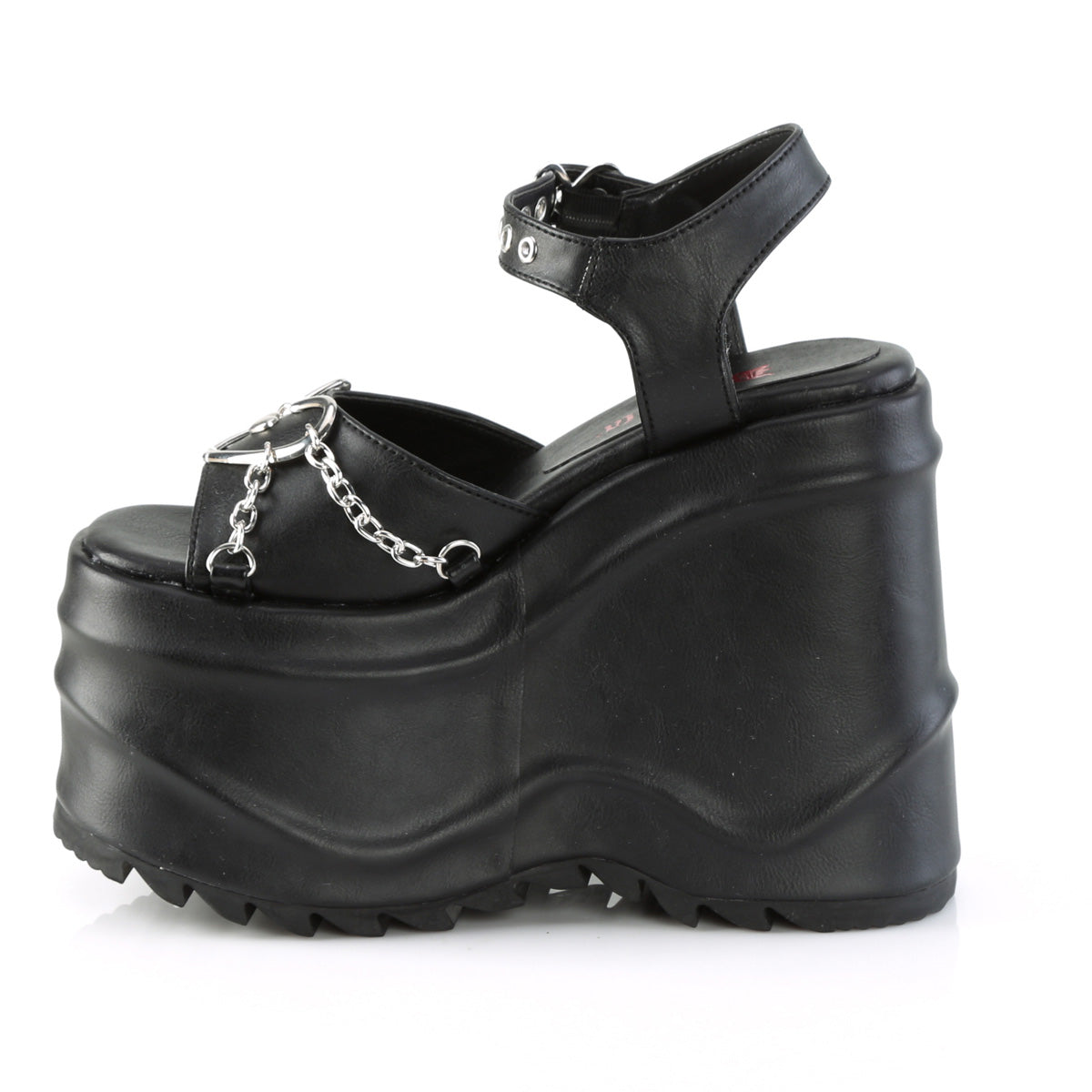 Women's Demonia Wave-09 Sandals Black Vegan Leather | HJL605198