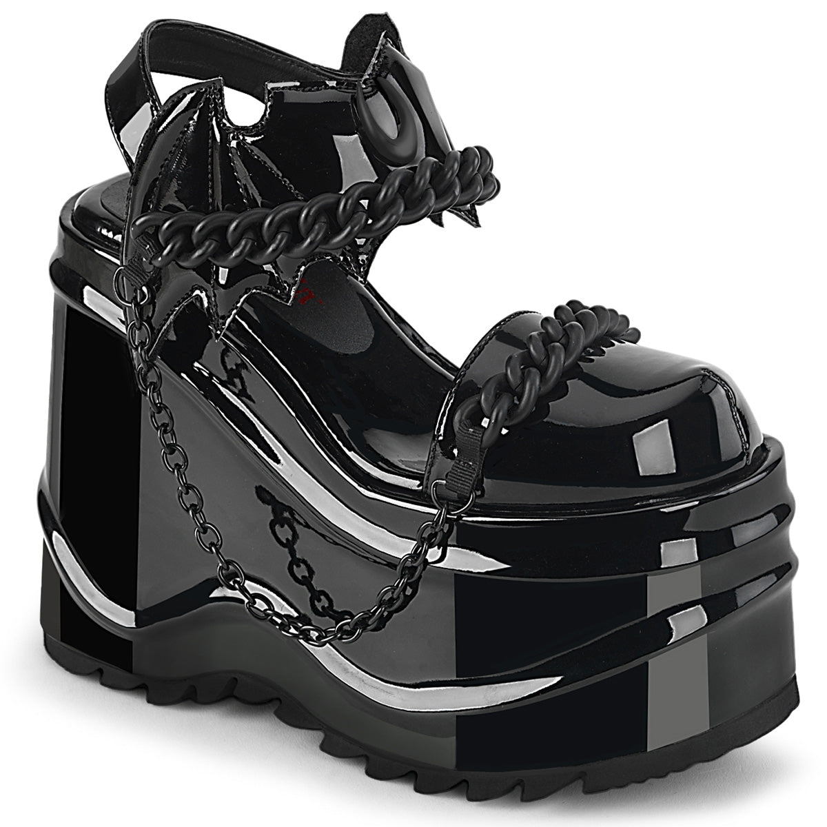 Women\'s Demonia Wave-20 Sandals Black Patent | IEU239158